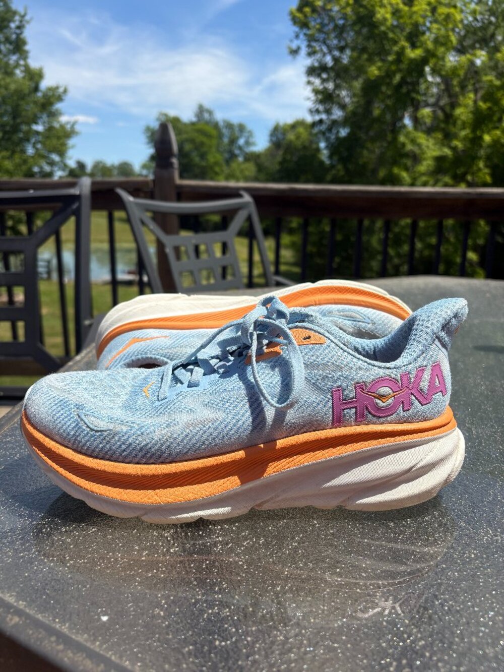 Hoka One One Clifton 9 Womens Size 8D Shoes Blue Running Walking 1127896 ABIW
